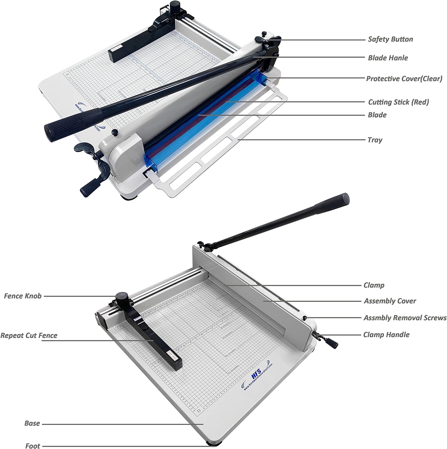 HFS Desktop A3-Sized Heavy-Duty Guillotine Stack Paper Cutter